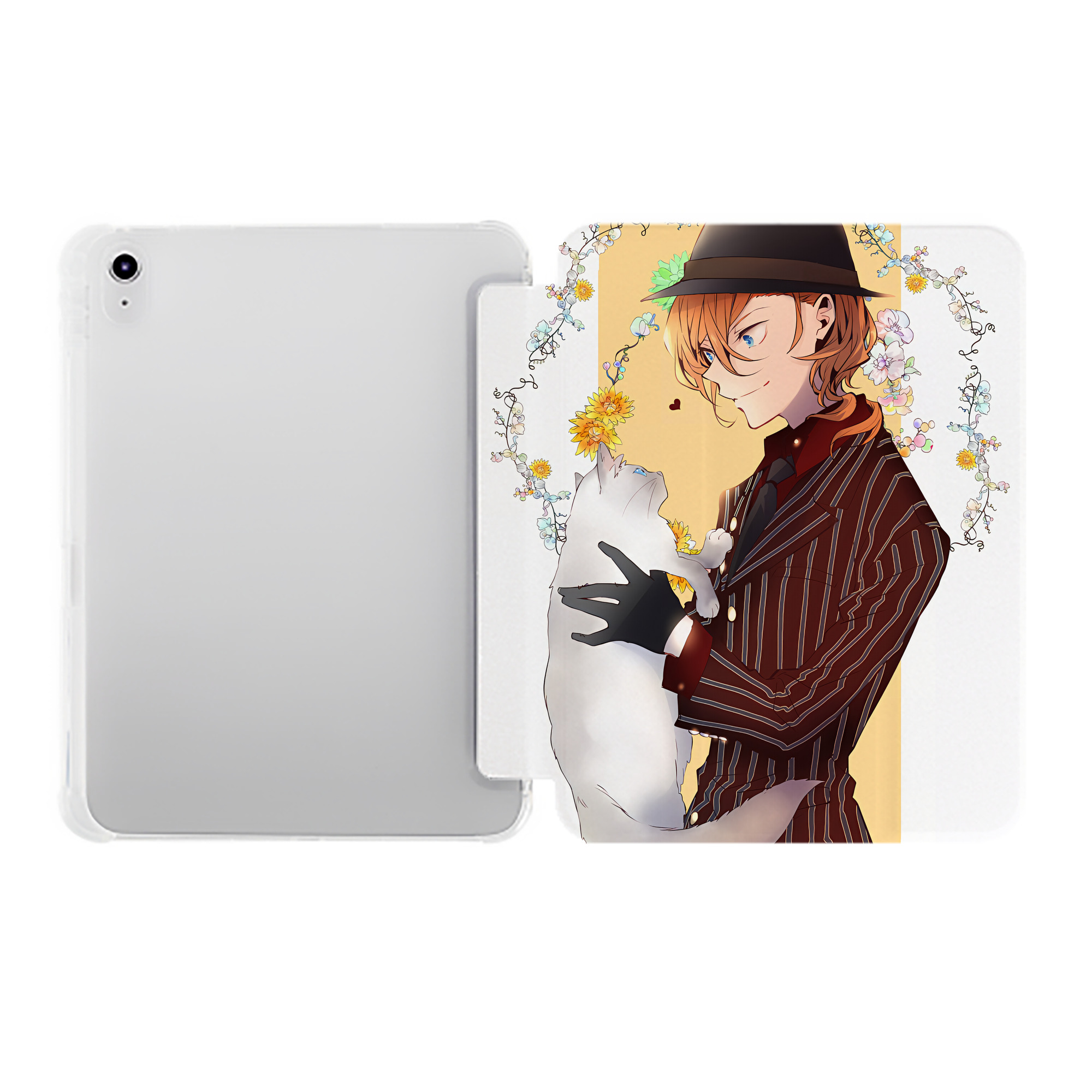 （画像用） 文豪ストレイドッグス Bungo Stray Dogs IPad ケース ペン収納付き 三つ折りスタンド PUレザー×シリコン 対応機種9.5/10.5/10.9インチ